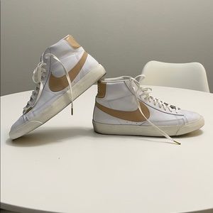 Nike Blazer, White and Tan. Size 9.